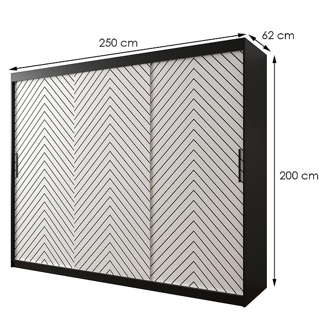 Skříň Jodelka 1 250 Černý/Bílý/Černý
