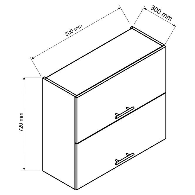 Kuchyňská skříňka Max W80grf/2 šedá