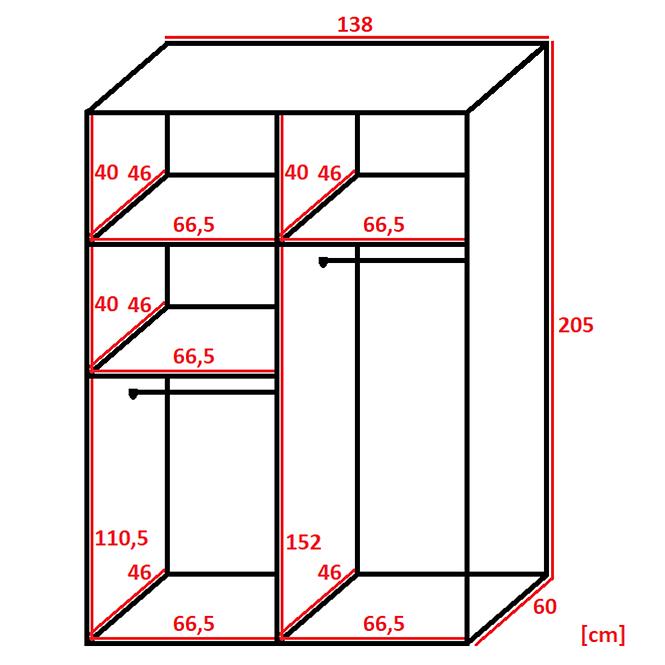 Skříň Malani 138 L Grafit / Přední Grafit