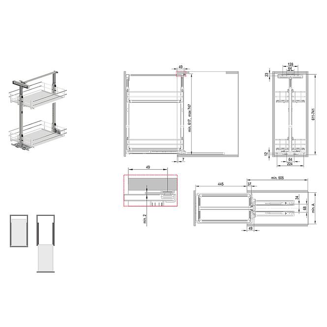 Cargo Mini 40 l480 chrom/bílá