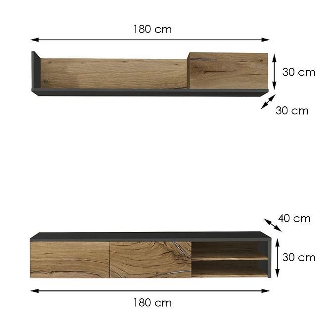 Obývací Stěna Dallas dub flagstaff/antracit