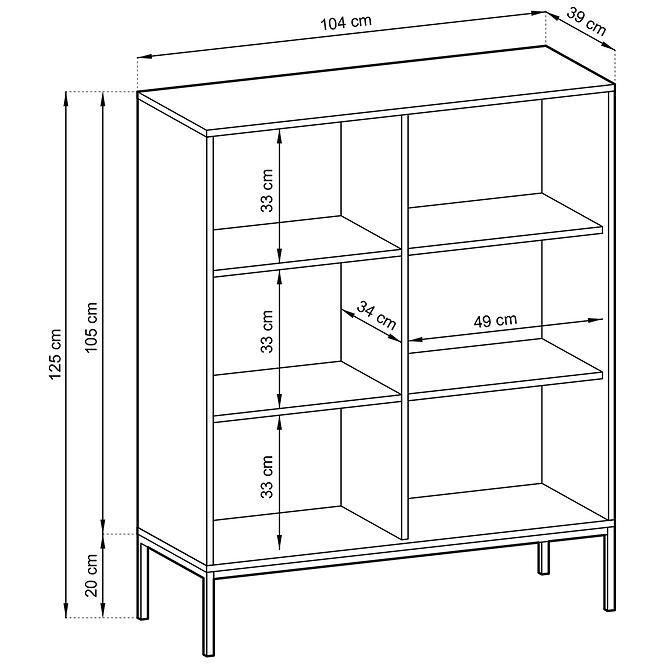 Komoda Nova k104 šedá