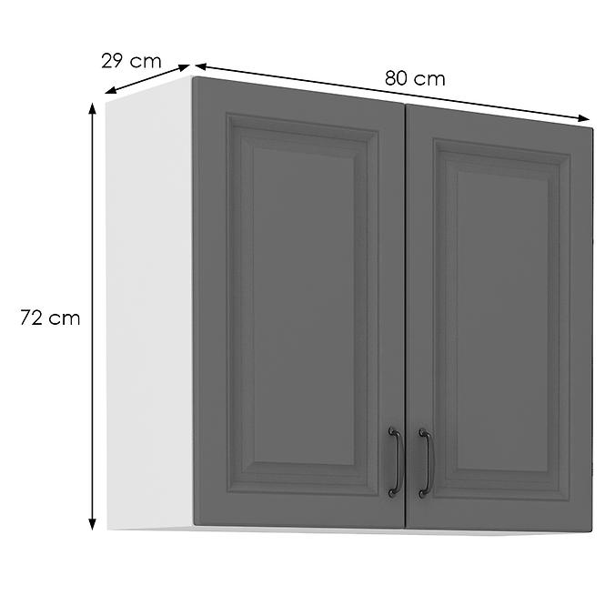 Kuchyňská Skříňka Stilo dustgrey/bílá 80G-72 2F