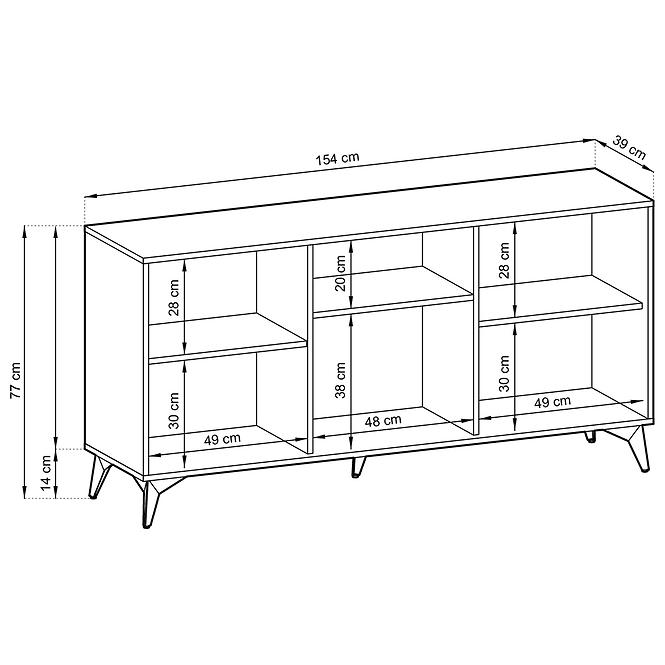 Komoda Diamond K154 dub evoke/černá