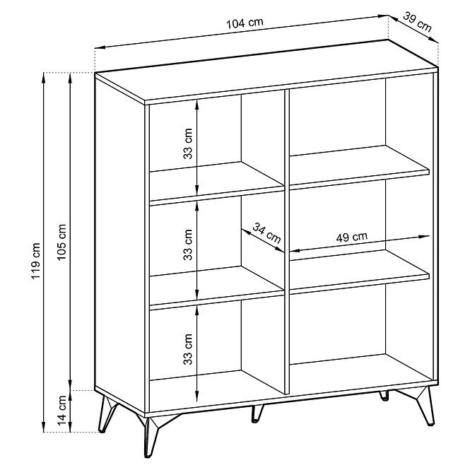 Komoda Diamond KD104 dub evoke/černá