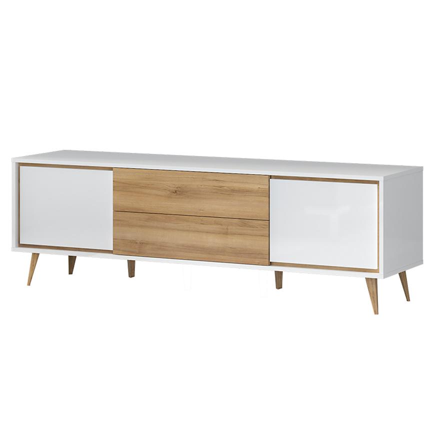 Tv Stolek Vida TV pacific walnut/crystal white