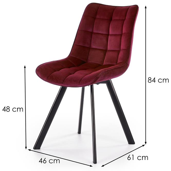 Židle K332 látka velvet/kov bordó
