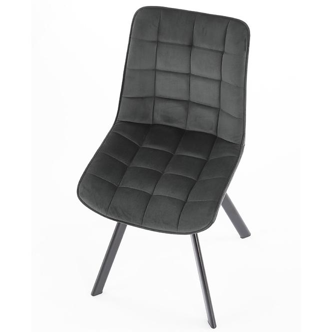 Židle K332 látka velvet/kov tmavě šedá