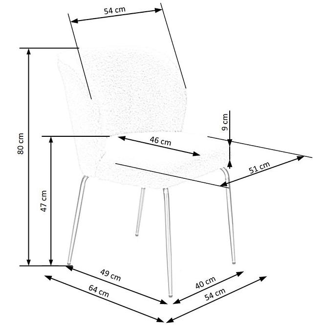 Židle K474 Boucle/chrom Krem/zlatá