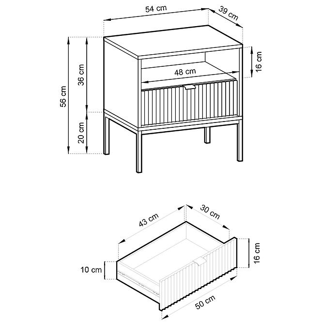 Noční Stolek Nova s54 bílý