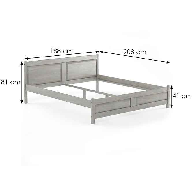 Postel borovicová LK104–180x200 grey