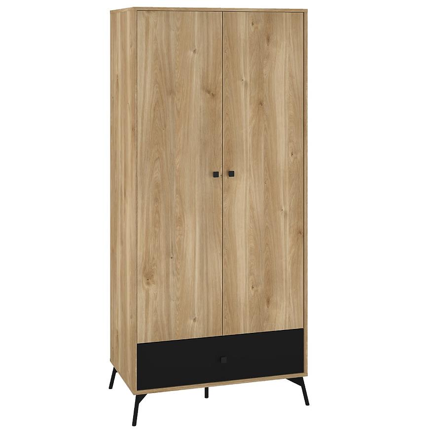 Skříň Agis 01 Honey Castello Oak/Black Mat