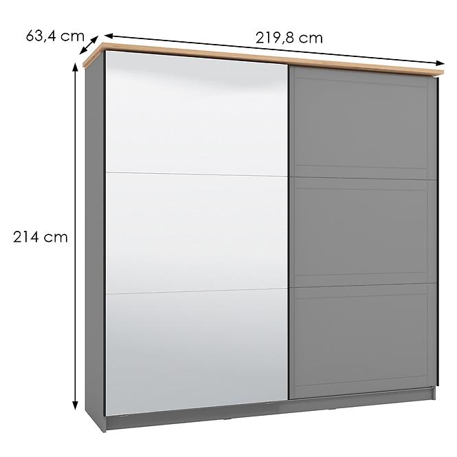Skříň Valencia 220 Og Šedá 11011497