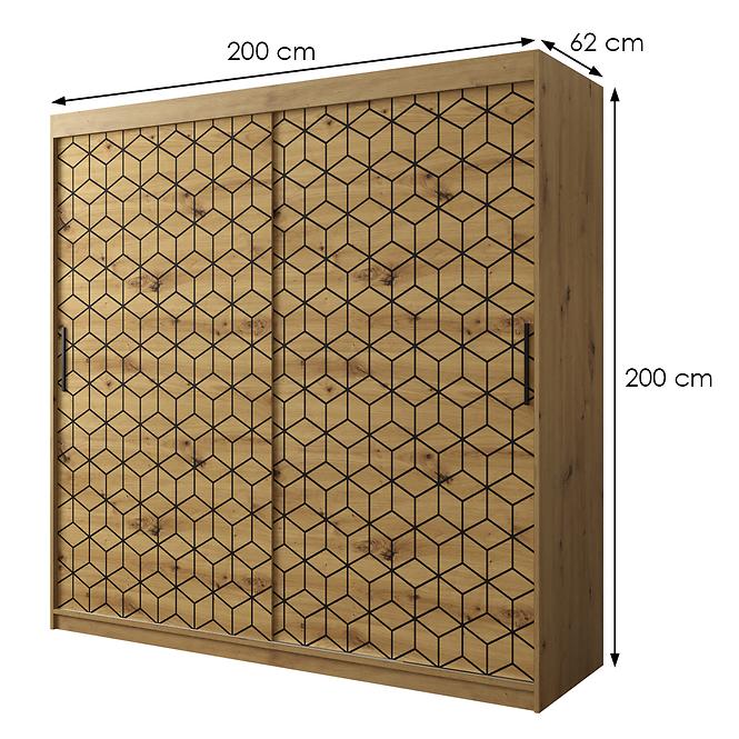 Skříň Heksagon 1 200 dub artisan/dub artisan