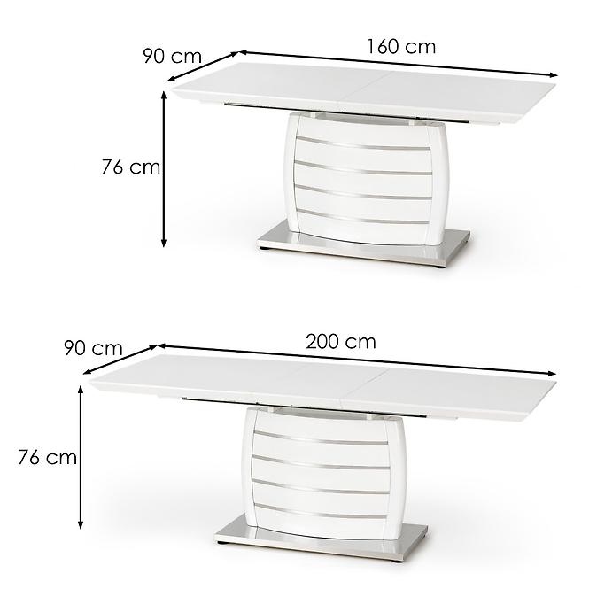 Stùl Onyx 160/200 Mdf/Ocel – Bílý