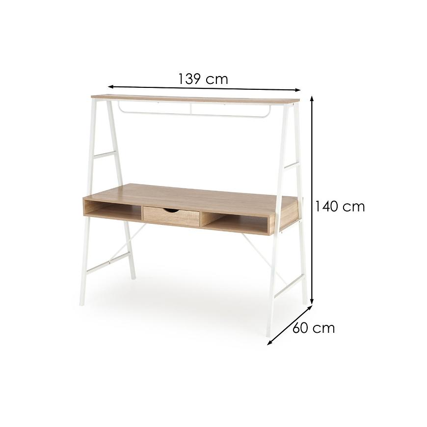 Psací Stůl B-48 Dub Sanoma/Bílý