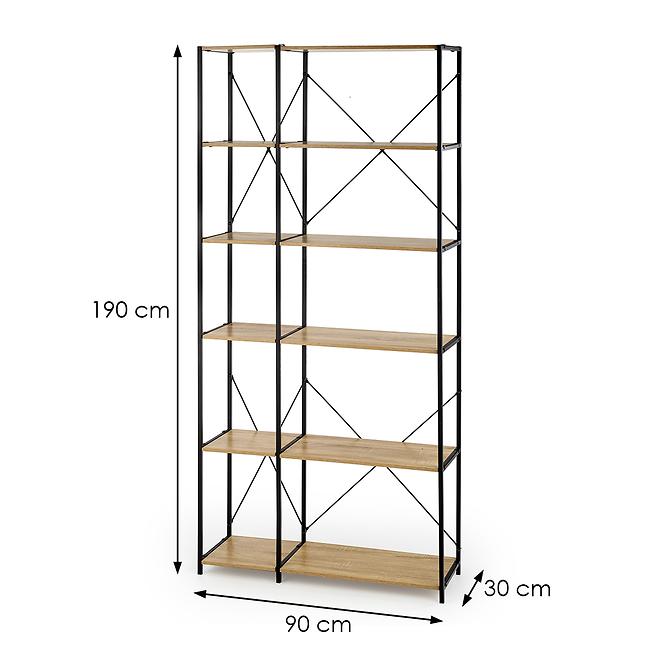 Regál Reg-19 dub sonoma/černá