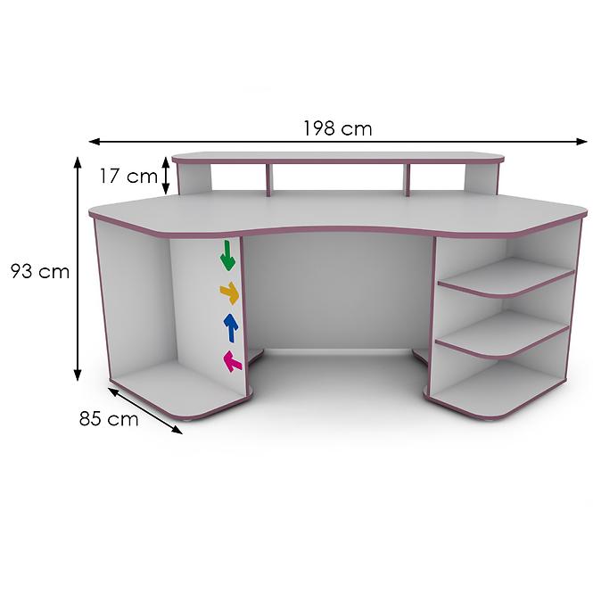 Psací Stůl Matrix 2 bílá/fialový