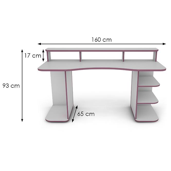 Psací Stůl Matrix 3 bílá/fialový