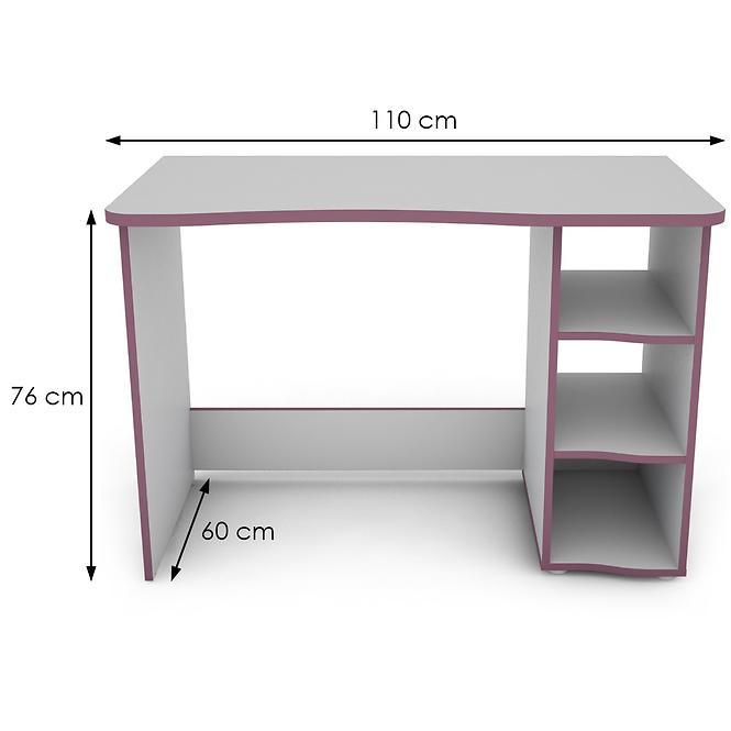 Psací Stůl Matrix 6 bílá/fialový