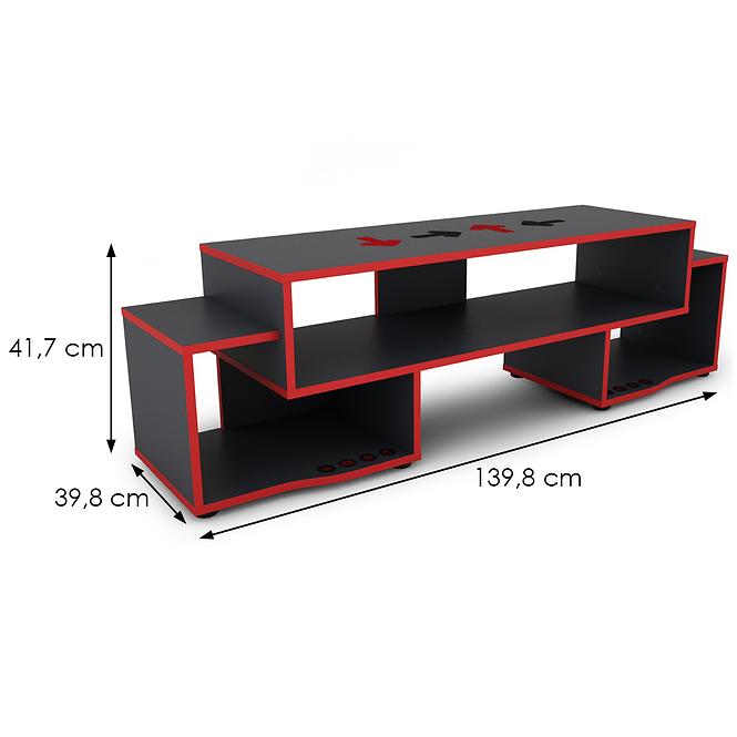 TV stolek Matrix 140 grafit/červená