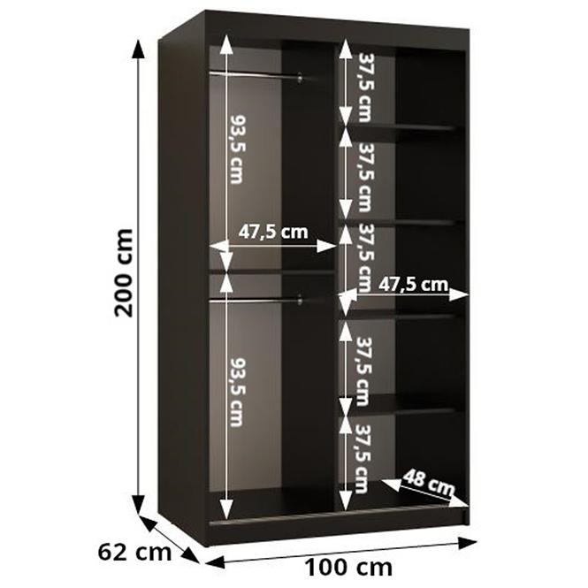 Skříň Kinszasa 100 černá/černá