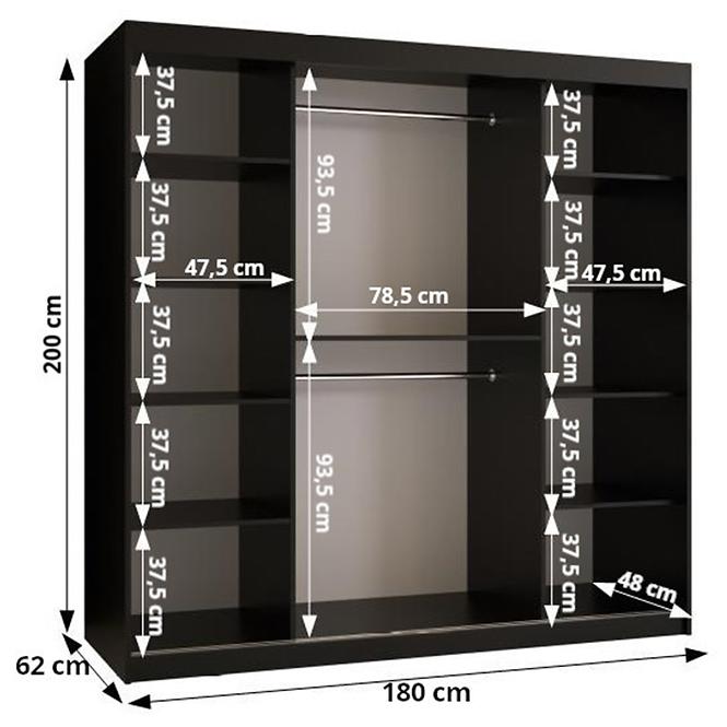 Skříň Kinszasa 180 bílá/černá