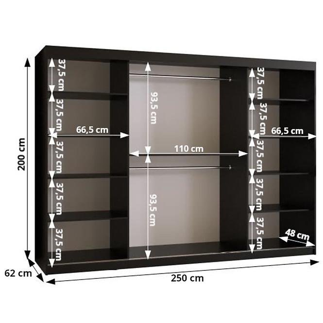 Skříň Kinszasa 250 bílá/černá