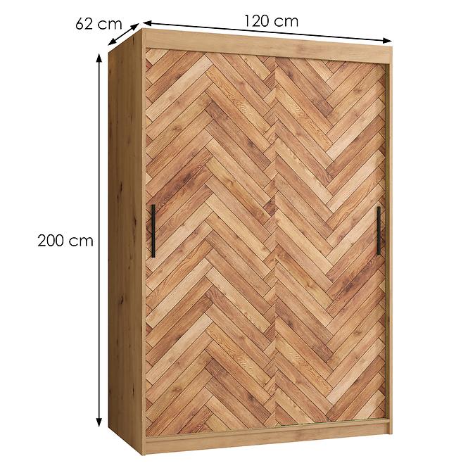 Skříň HERRINGBONE 1 120 Dub artisan/Rybí kost