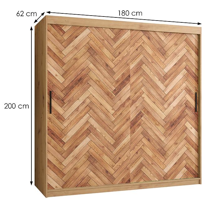 Skříň HERRINGBONE 1 180 Dub artisan/Rybí kost