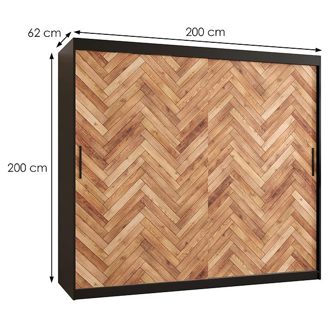 Skříň HERRINGBONE 1 200 Černá/Rybí kost