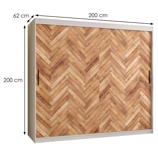 Skříň HERRINGBONE 1 200 Fehér/Rybí kost