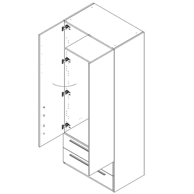 Skříň Piano P22/PN-70/KA/70 crystal white