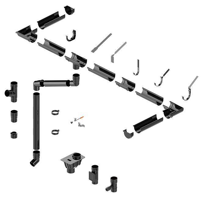 Žlabový kotlík 125/110 mm Bryza grafitová