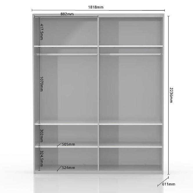 Skříň Piano PK181-OG/PN-70/KA/70 crystal white