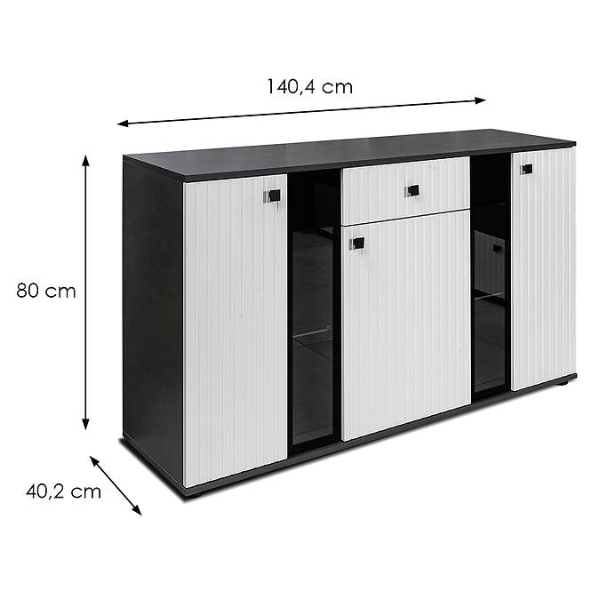 Komoda Salsa mdf bílá/matera