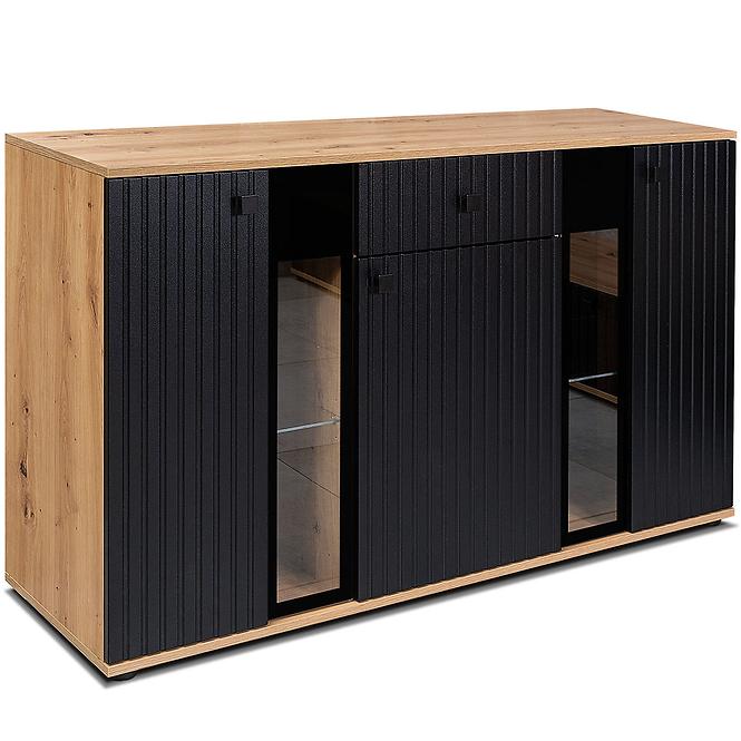 Komoda Salsa mdf černá/dąb artisan