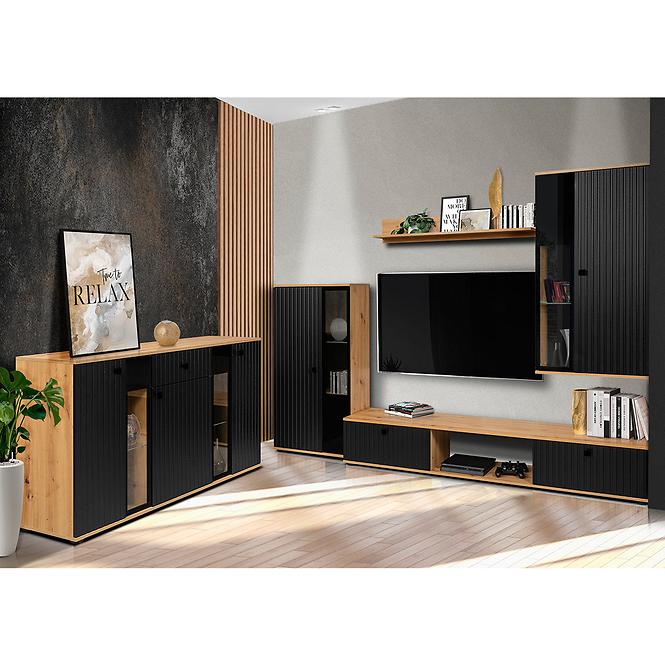 Komoda Salsa mdf černá/dąb artisan