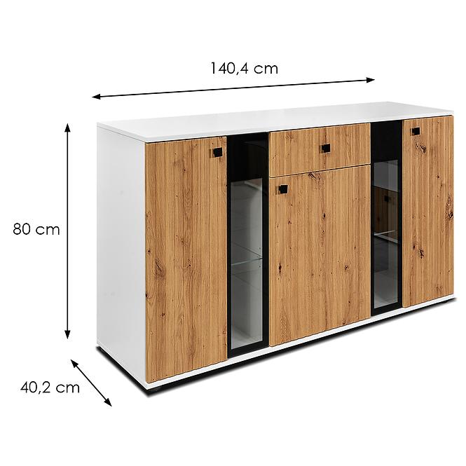 Komoda Salsa mdf dub artisan/bílá