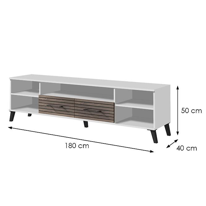 TV stolek Carlo 6 bílá/dub flagstaff