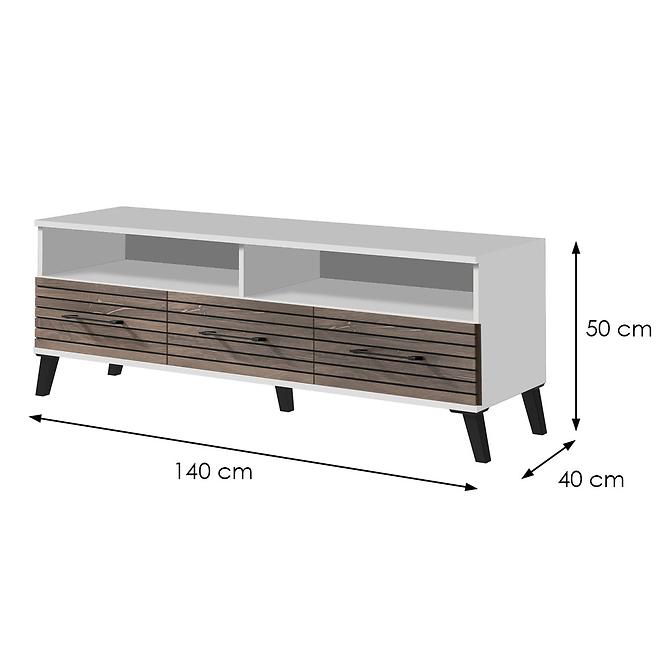 TV stolek Carlo 7 bílá/dub flagstaff