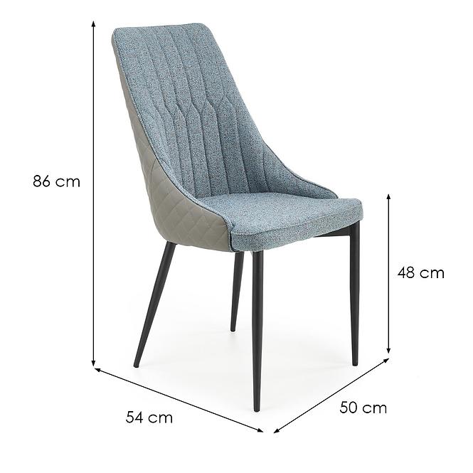 Židle K448 látka/eko kůže/kov modrá/světle šedá