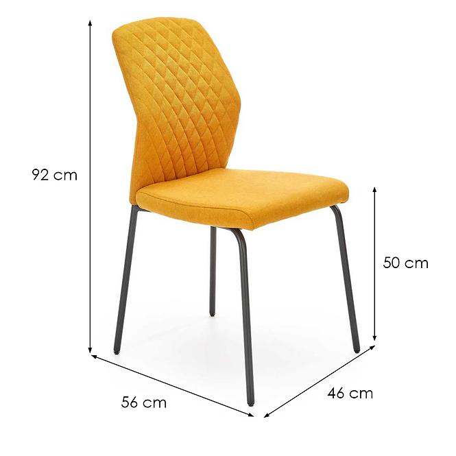 Židle K461 látka/kov hořčicová 46x56x92