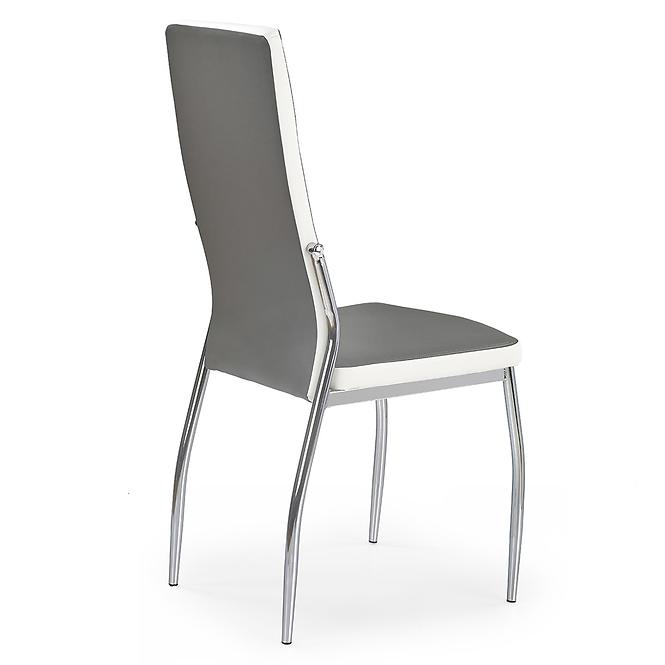 Židle K210 kov/eko kůže šedo-bílá 43x54x101