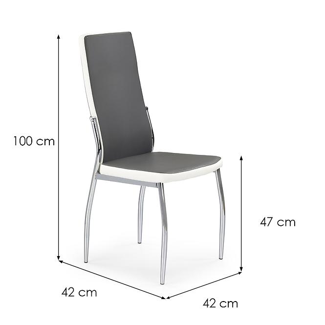 Židle K210 kov/eko kůže šedo-bílá 43x54x101