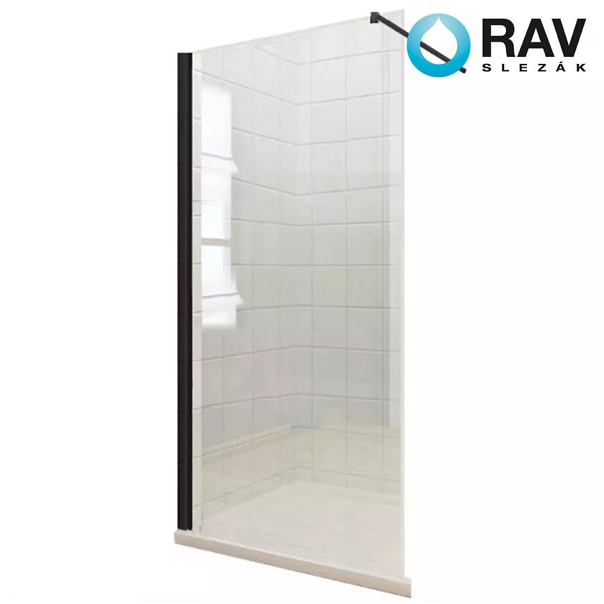 RAV-SLEZÁK Sprchová zástěna walk-in Fiord 120 x 195 černý profil