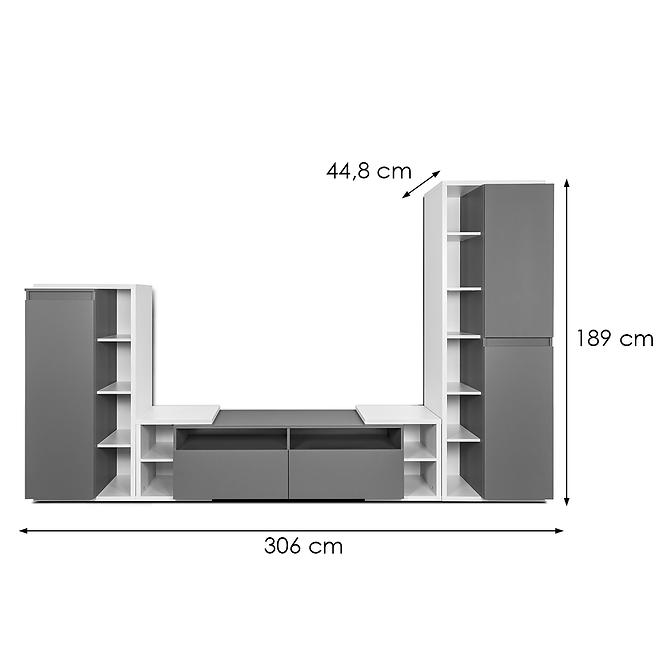 Obývací stěna Nova antracit/světle šedá+antracit