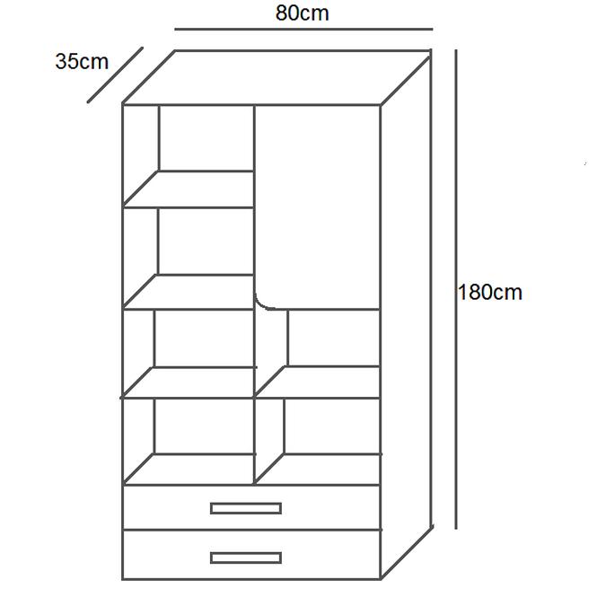 Regál Bruno 80 cm Bílý/Šedá