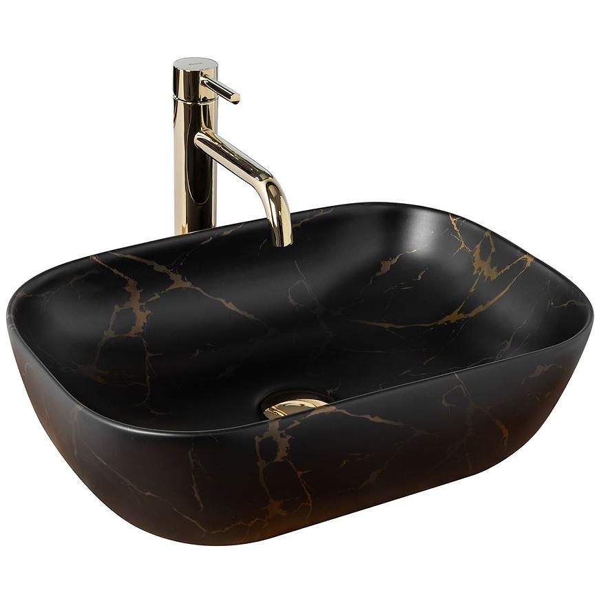 Umyvadlo na desku Belinda Black Marble Mat