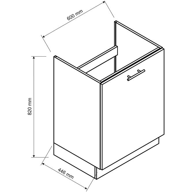 Kuchyňská skříňka Brit D60ZL béžová